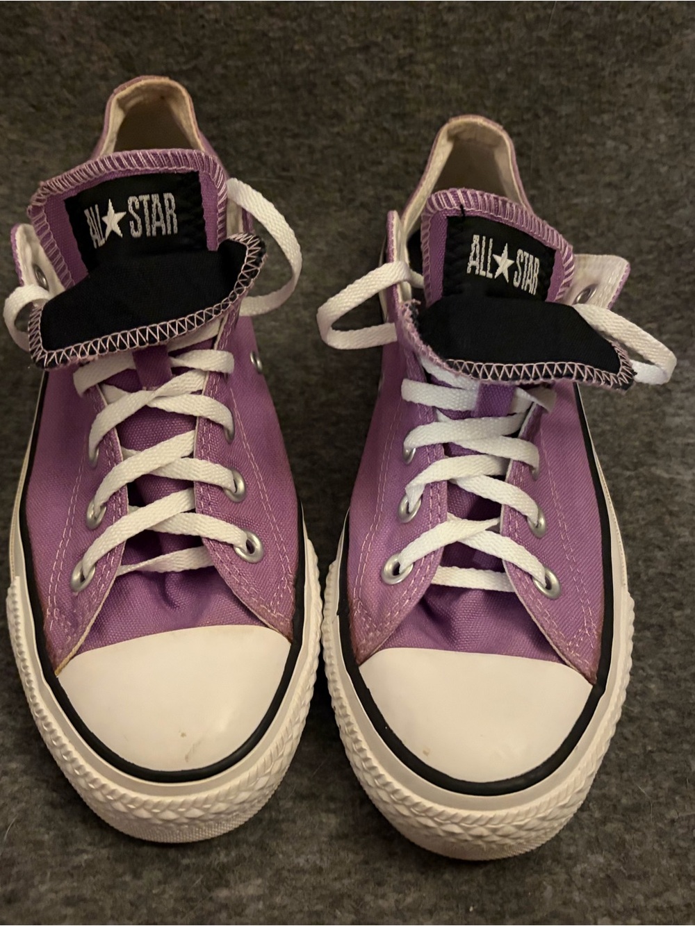 Converse All Star Double Tongue Purple Shoes Women's 8
